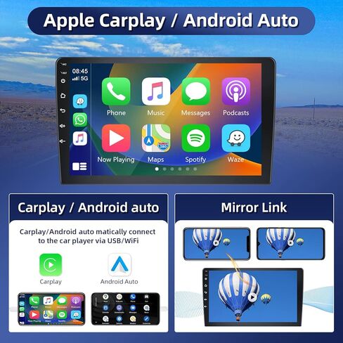 Android 13 Car Stereo Wireless Carplay for Ford Fusion Ford Mondeo 2013-2019، Rimoody 9 بوصة تعمل باللمس راديو السيارة مع نظام تحديد المواقع العالمي (GPS) للملاحة بلوتوث FM HiFi WiFi Android كاميرا احتياطية تلقائية in Kuwait