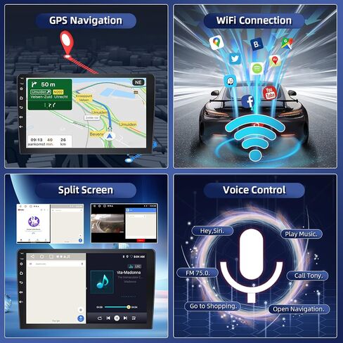 Android 13 Car Stereo Wireless Carplay for Ford Fusion Ford Mondeo 2013-2019، Rimoody 9 بوصة تعمل باللمس راديو السيارة مع نظام تحديد المواقع العالمي (GPS) للملاحة بلوتوث FM HiFi WiFi Android كاميرا احتياطية تلقائية in Kuwait