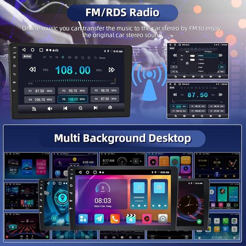 Android 13 Car Stereo Wireless Carplay for Ford Fusion Ford Mondeo 2013-2019، Rimoody 9 بوصة تعمل باللمس راديو السيارة مع نظام تحديد المواقع العالمي (GPS) للملاحة بلوتوث FM HiFi WiFi Android كاميرا احتياطية تلقائية in Kuwait
