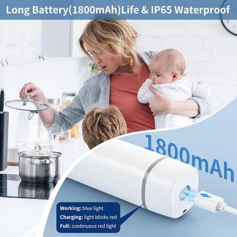 Electric Baby Bottle Brush Set with Rechargeable Electric Bottle Brush Cleaner and Silicone Bottle Brushes and Straw Brush Cleaner,Waterproof Travel Bottle Brush,Magnetic Suction Charging 1800mAh in Saudi Arabia