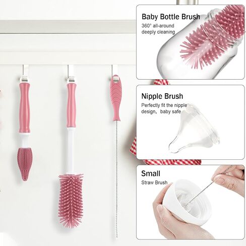 Electric Baby Bottle Brush Set with Rechargeable Electric Bottle Brush Cleaner and Silicone Bottle Brushes and Straw Brush Cleaner,Waterproof Travel Bottle Brush,Magnetic Suction Charging 1800mAh in Saudi Arabia