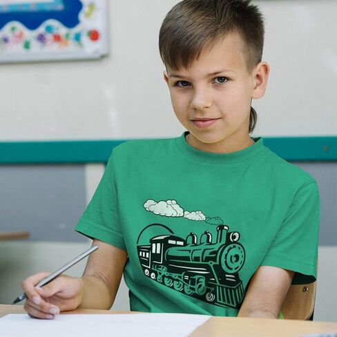 Toddler T-Shirt Trains Vintage Trains Cotton Steam Locomotive Boy & Girl Clothes in Saudi Arabia