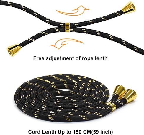 YESPURE Compatible with iPhone 12 Pro Max Lanyard Case Crossbody Strap Cover Clear Soft TPU Shockproof Anti-Yellowing Slim Lightweight Protective Case Cover for iPhone 12 Pro Max - Black Gold in Saudi Arabia