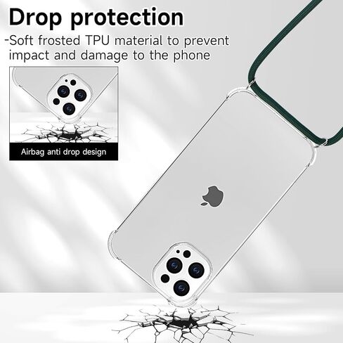 YESPURE Compatible with iPhone 12 Pro Max Lanyard Case Crossbody Strap Cover Clear Soft TPU Shockproof Anti-Yellowing Slim Lightweight Protective Case Cover for iPhone 12 Pro Max - Black Gold in Saudi Arabia