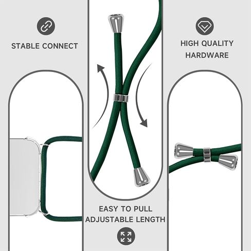 YESPURE Compatible with iPhone 12 Pro Max Lanyard Case Crossbody Strap Cover Clear Soft TPU Shockproof Anti-Yellowing Slim Lightweight Protective Case Cover for iPhone 12 Pro Max - Black Gold in Saudi Arabia