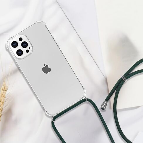 YESPURE Compatible with iPhone 12 Pro Max Lanyard Case Crossbody Strap Cover Clear Soft TPU Shockproof Anti-Yellowing Slim Lightweight Protective Case Cover for iPhone 12 Pro Max - Black Gold in Saudi Arabia