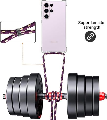 YESPURE لهاتف Samsung Galaxy S23 Ultra Lanyard Crossbody Case شفاف للنساء غطاء ممتص للصدمات ناعم من مادة TPU لهاتف S23 Ultra حافظة واقية مضادة للصدمات لهاتف Galaxy S23 Ultra - أخضر in Kuwait