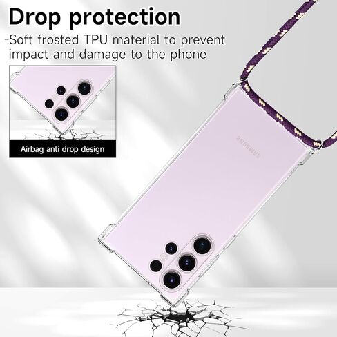 YESPURE لهاتف Samsung Galaxy S23 Ultra Lanyard Crossbody Case شفاف للنساء غطاء ممتص للصدمات ناعم من مادة TPU لهاتف S23 Ultra حافظة واقية مضادة للصدمات لهاتف Galaxy S23 Ultra - أخضر in Kuwait