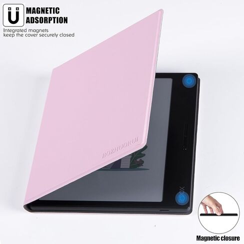 حافظة مغناطيسية BOZHUORUI لجهاز Onyx Boox Tablet Go Color 7/Boox Page / Leaf3 / Leaf3 C للقارئ الإلكتروني - غطاء فوليو رفيع للغاية وخفيف الوزن مع خاصية النوم/الاستيقاظ التلقائي (أسود) in Kuwait