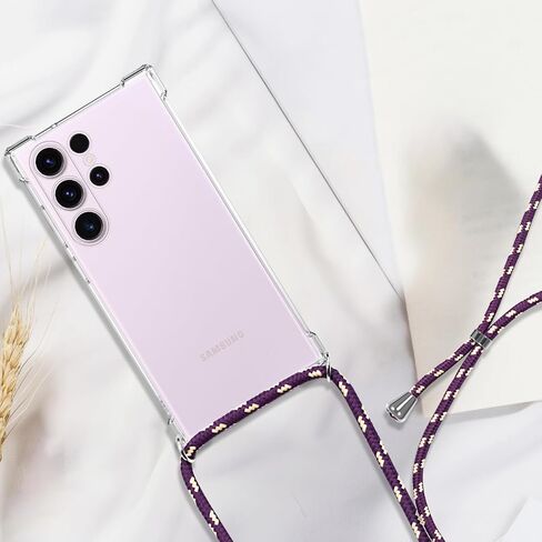 YESPURE لهاتف Samsung Galaxy S23 Ultra Lanyard Crossbody Case شفاف للنساء غطاء ممتص للصدمات ناعم من مادة TPU لهاتف S23 Ultra حافظة واقية مضادة للصدمات لهاتف Galaxy S23 Ultra - أخضر in Kuwait