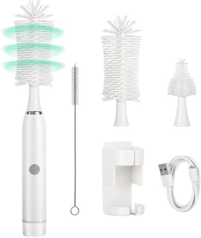 Zooawa Baby Bottle Brush, 3-in-1 Baby Cleaning Brush with Nipple Straw Brush, Silicone Bottle Brush Reusable Bottle Cleaner Brush Set for Baby Bottle Sport Bottle Water Bottle, Pink in Saudi Arabia