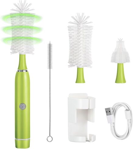 Zooawa Baby Bottle Brush, 3-in-1 Baby Cleaning Brush with Nipple Straw Brush, Silicone Bottle Brush Reusable Bottle Cleaner Brush Set for Baby Bottle Sport Bottle Water Bottle, Pink in Saudi Arabia
