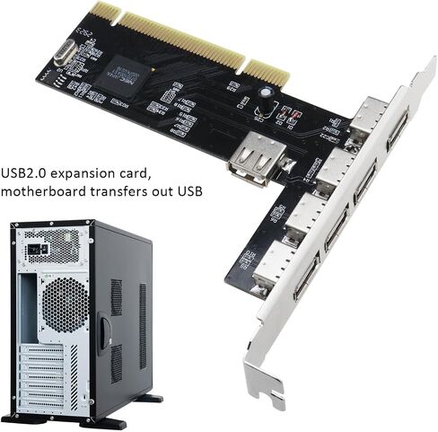 بطاقة التوسعة USB بطاقة التوسعة 5 منافذ PCI إلى USB 2.0 بطاقة التوسعة لمحركات الأقراص الصلبة USB والماسحات الضوئية ولوحات المفاتيح المتوافقة مع Windows 98SE Me 2000 in Saudi Arabia