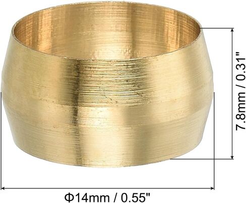 PATIKIL 5/16" ID Compression Sleeve Ferrules, 30 Pack Brass Sleeve Ferrules Compression Fitting Assortment Kit for Water Oil Air Pipe in Kuwait