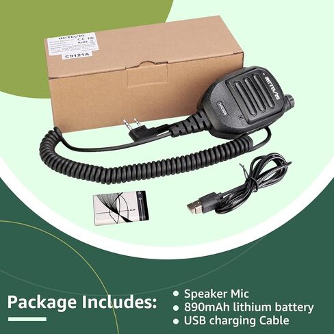 Retevis HK008 ميكروفون مكبر صوت على الكتف، ميكروفون لاسلكي قابل للتعديل بحجم متوافق مع RT68 RT85 RT81 RT86 RT19 H-777S RB26 RB28 RB29 RB89 RA89 Baofeng UV-5R BF-F8hp 5RM جهاز اتصال لاسلكي (عبوة واحدة) in Saudi Arabia