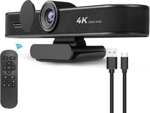 4X Digital Zoom 4K Webcam with Microphones and Speaker, ePTZ Web Camera with Remote Control and Dual Stereo Mics AI Auto Framing Conference Webcam for Zoom, Skype, OBS, YouTube… in Saudi Arabia