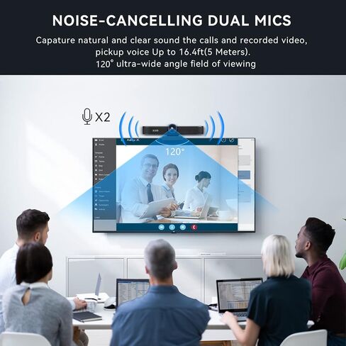 4X Digital Zoom 4K Webcam with Microphones and Speaker, ePTZ Web Camera with Remote Control and Dual Stereo Mics AI Auto Framing Conference Webcam for Zoom, Skype, OBS, YouTube… in Saudi Arabia