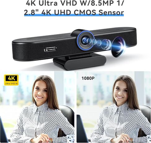 4X Digital Zoom 4K Webcam with Microphones and Speaker, ePTZ Web Camera with Remote Control and Dual Stereo Mics AI Auto Framing Conference Webcam for Zoom, Skype, OBS, YouTube… in Saudi Arabia