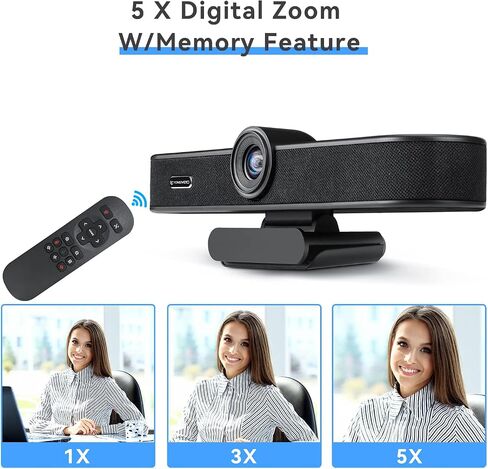 4X Digital Zoom 4K Webcam with Microphones and Speaker, ePTZ Web Camera with Remote Control and Dual Stereo Mics AI Auto Framing Conference Webcam for Zoom, Skype, OBS, YouTube… in Saudi Arabia