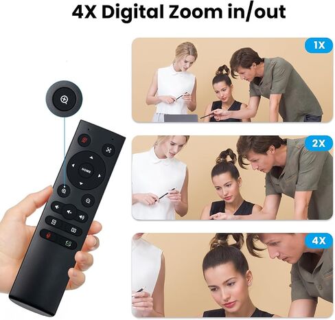 4X Digital Zoom 4K Webcam with Microphones and Speaker, ePTZ Web Camera with Remote Control and Dual Stereo Mics AI Auto Framing Conference Webcam for Zoom, Skype, OBS, YouTube… in Saudi Arabia