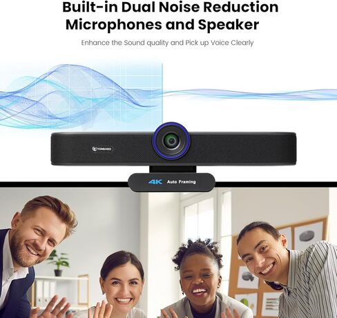 4X Digital Zoom 4K Webcam with Microphones and Speaker, ePTZ Web Camera with Remote Control and Dual Stereo Mics AI Auto Framing Conference Webcam for Zoom, Skype, OBS, YouTube… in Saudi Arabia