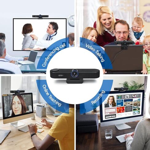 4X Digital Zoom 4K Webcam with Microphones and Speaker, ePTZ Web Camera with Remote Control and Dual Stereo Mics AI Auto Framing Conference Webcam for Zoom, Skype, OBS, YouTube… in Saudi Arabia