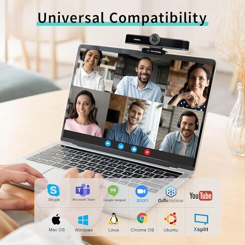 4X Digital Zoom 4K Webcam with Microphones and Speaker, ePTZ Web Camera with Remote Control and Dual Stereo Mics AI Auto Framing Conference Webcam for Zoom, Skype, OBS, YouTube… in Saudi Arabia