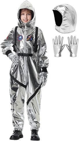 Lydoesy Astronaut Costume Silver Space Suit for Halloween Pretend Role Play Dress Up in Saudi Arabia