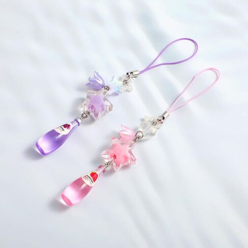 Giantree Cute Strawberry Soda Phone Charms, Pink Beaded Cell Phone Straps Charms Y2K Phone Pendant Decorative for Phone Wallet Bag Keychain Charm in Saudi Arabia