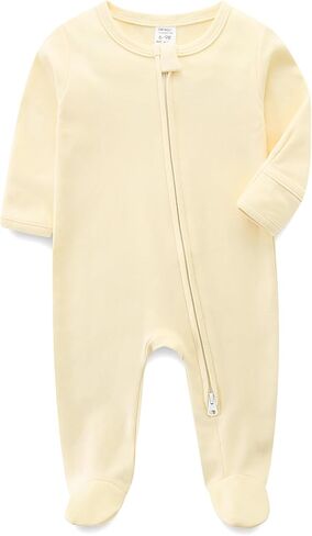 Unisex Baby Boy and Girl Zipper Onesie Solid Toddler Footie One-piece Infant Romper Jumpsuit in Saudi Arabia