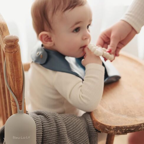 مجموعة Bleu La La من مرايل الأطفال المصنوعة من الجلد النباتي الناعمة الخالية من السيليكون مع جيب لإطعام اللعاب والأكل - سهلة التنظيف in Kuwait