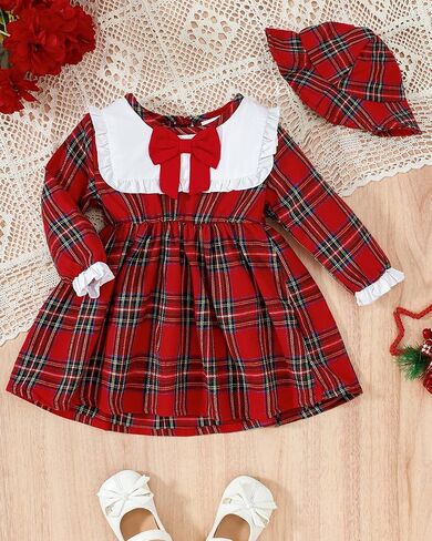 Baby Girl Dress Newborn Infant Baby Girl Dresses Ruffle Long Sleeve Floral Fall Winter Playwear Outfits 0-18 Months in Saudi Arabia