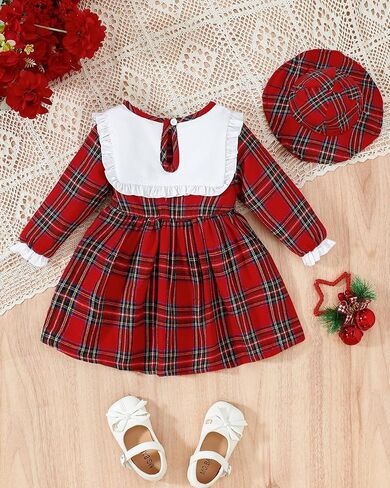 Baby Girl Dress Newborn Infant Baby Girl Dresses Ruffle Long Sleeve Floral Fall Winter Playwear Outfits 0-18 Months in Saudi Arabia