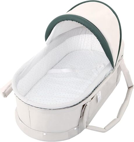 Baby Travel Bassinet, 2 in 1 Portable Travel Bassinet Folding Baby Bed with Sunshade Cover, Mini Baby Bassinet Sleeper Bed Washable Foldable for Newborn Baby-LightGrey in Saudi Arabia