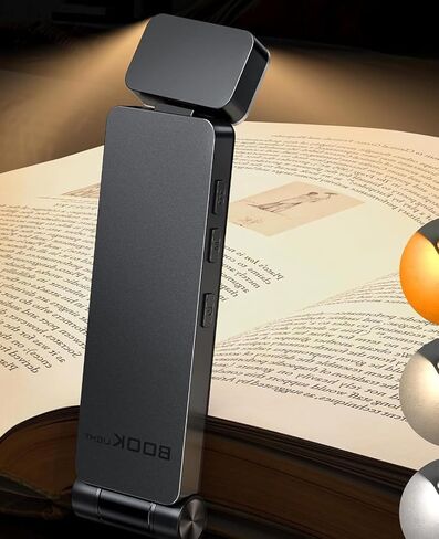 ضوء كتاب للقراءة في السرير، 3 ألوان كهرمانية و5 سطوع خافت، قابل لإعادة الشحن عبر USB، محمول ويدوم طويلاً، ضوء سيلفي in Kuwait