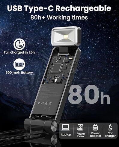 ضوء كتاب للقراءة في السرير، 3 ألوان كهرمانية و5 سطوع خافت، قابل لإعادة الشحن عبر USB، محمول ويدوم طويلاً، ضوء سيلفي in Kuwait