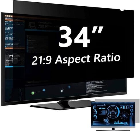 [2 Pack]Computer Privacy Screen Protector Filter 34" for Widescreen Computer Monitor Date Protection for Desktop Laptop Security Anti-Glare, Anti-Scratch, Blocks 96% UV (2, 34" Widescreen (21:9)) in Saudi Arabia
