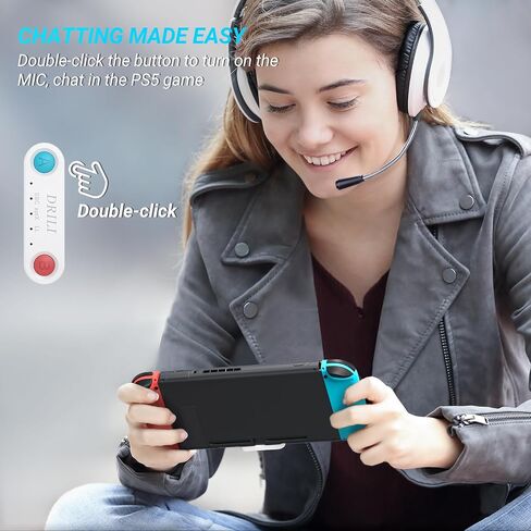 PS5 Bluetooth Audio Adapter, DRILI Low Latency Bluetooth Audio Transmitter, USB C Headphone Adapter with aptX Low Latency Support for PS4/PS5/Switch/PC, and Included USB C to USB Adapter in Saudi Arabia