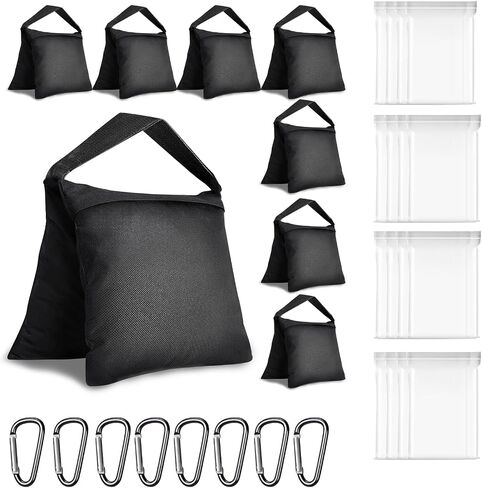 Sandbags for Photography Video Equipment - Heavy Duty Black Saddlebag Sand Bags for Photo Studio Backdrop Stand Tripod - Weight Bags for Stage Film Backyard Outdoor Patio Sport - 6 Packs in Saudi Arabia