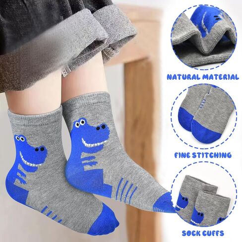 ELUTONG Baby Boys Socks with Grip Non Slip Toddler Socks Anti Skid Crew Socks for 0-7 Years Babies Infants Kids(12 Pairs) in Saudi Arabia