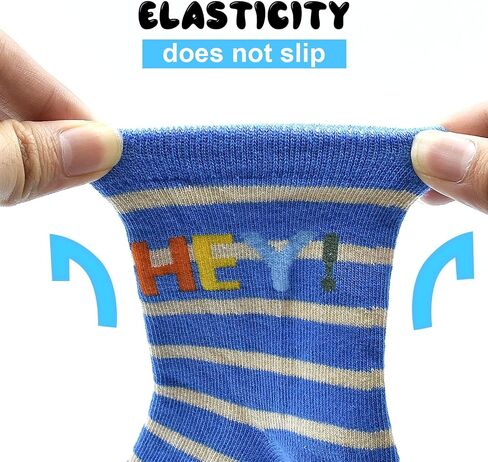 ELUTONG Baby Boys Socks with Grip Non Slip Toddler Socks Anti Skid Crew Socks for 0-7 Years Babies Infants Kids(12 Pairs) in Saudi Arabia