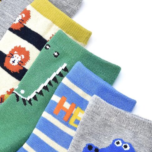 ELUTONG Baby Boys Socks with Grip Non Slip Toddler Socks Anti Skid Crew Socks for 0-7 Years Babies Infants Kids(12 Pairs) in Saudi Arabia