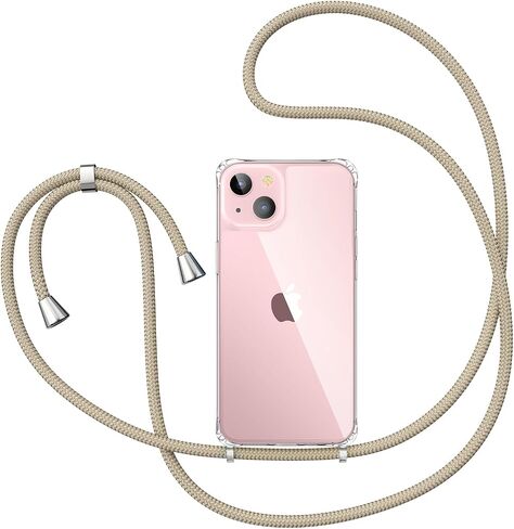 ZTOFERA Compatible with iPhone 15,Clear Case with Adjustable Lanyard,Soft Slim TPU Shockproof Protective Crossbody Case for iPhone 15,6.1 inch-Black in Saudi Arabia