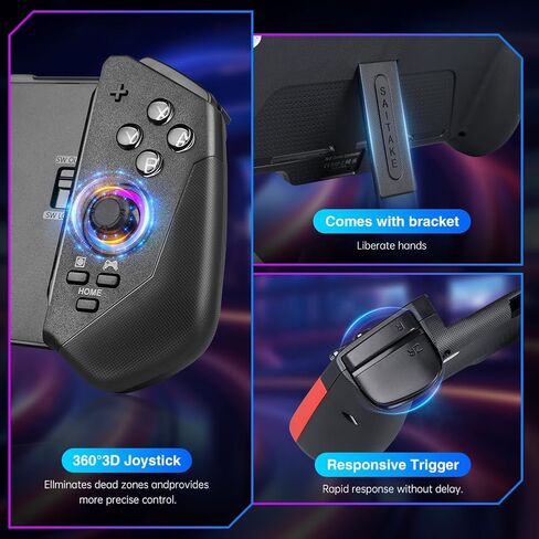 وحدة تحكم التبديل متوافقة مع نينتندو سويتش/OLED، وحدة تحكم التبديل القابلة لإعادة الشحن، وحدة تحكم مريحة بقبضة واحدة للوضع المحمول مع توربو، اهتزاز مزدوج، تحكم في الحركة 6 محاور، أحمر وأزرق in Kuwait