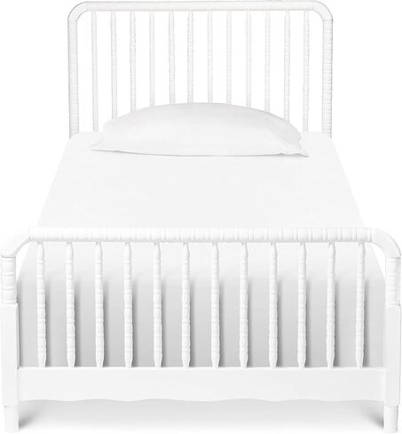DaVinci Jenny Lind Twin-Bed with Wood Spindle Posts in White-Mattress Support Slats Included in Kuwait