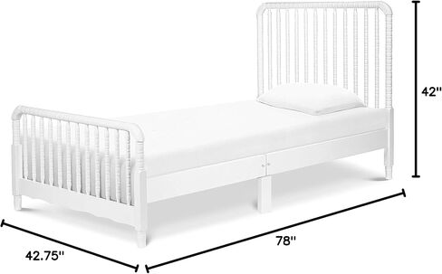 DaVinci Jenny Lind Twin-Bed with Wood Spindle Posts in White-Mattress Support Slats Included in Kuwait