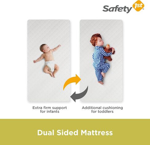 سرير أطفال ومرتبة للأطفال الصغار من شركة Safety 1st Transitions مع قلب عالي الكثافة حراريًا، مقاوم للماء، معتمد من Greenguard Gold، أبيض in Saudi Arabia