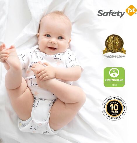 سرير أطفال ومرتبة للأطفال الصغار من شركة Safety 1st Transitions مع قلب عالي الكثافة حراريًا، مقاوم للماء، معتمد من Greenguard Gold، أبيض in Saudi Arabia