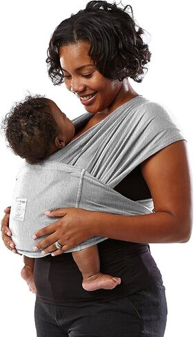 Baby K'tan Original Baby Wrap Carrier, Infant and Child Sling - Simple Wrap Holder for Babywearing - No Rings or Buckles - Carry Newborn up to 35 lbs, Heather Grey, Women 6-8 (Small), Men 37-38 in Kuwait