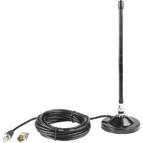 CB Antenna Long Range 27MHz Magnetic Base Radio Antenna with PL-259 BNC Male Connector for Cobra Midland Uniden Maxon President Vehicle Car Truck Mobile Handheld CB Radio Police Scanner